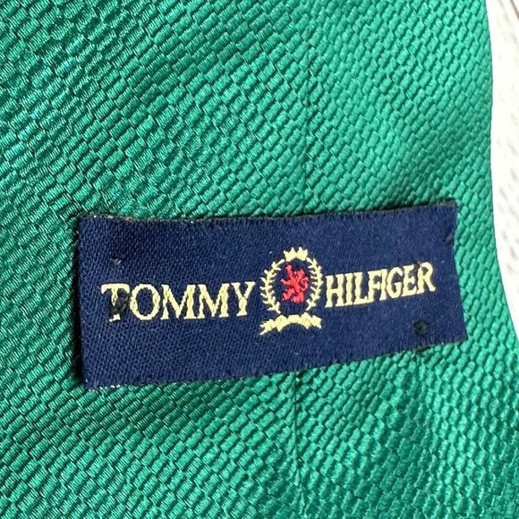 Vintage tommy Hilfiger silk green neck Tie preppy business office - Picture 3 of 4
